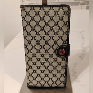 EUC Celine Long Wallet with Black Leather Trim